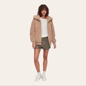 Aritzia Wilfred Free The Teddy Jacket Tan Brown Size 2